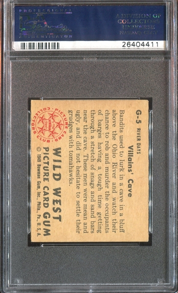 1949 Bowman Wild West #G-5 Villians' Cave PSA6 EX-MT