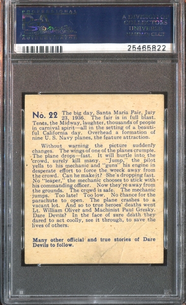 R39 Dare Devils #22 U.S. Navy Men Choose Death PSA3 VG