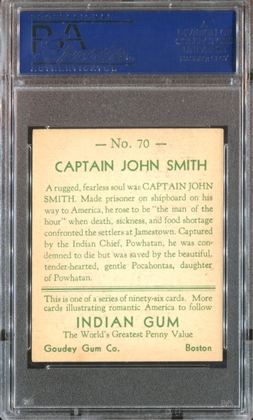 R73 Goudey Indian Gum #Captain John Smith #70 PSA6 EX-MT