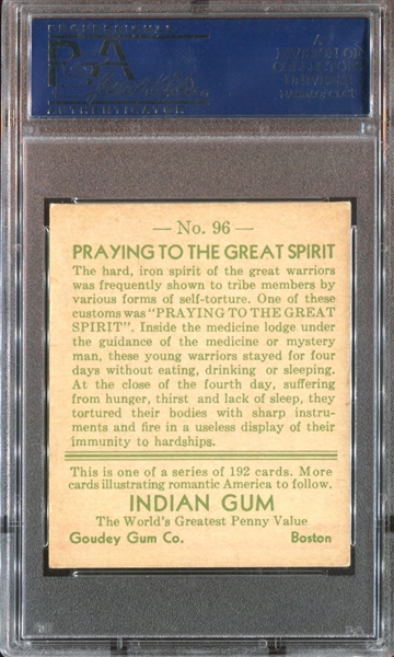 R73 Goudey Indian Gum #96 Praying to the Great Spirit PSA5.5 EX+