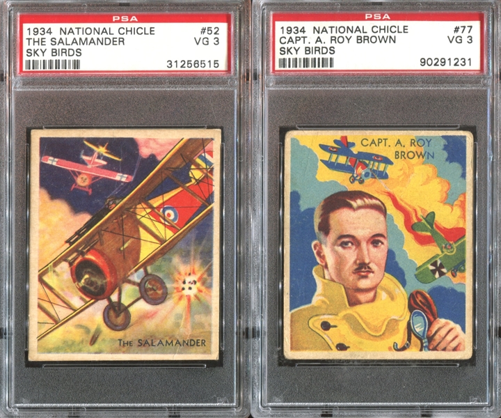 R136 National Chicle Sky Birds Lot of (5) PSA-Graded Cards