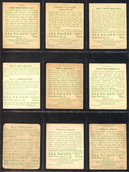 R124 World Wide Gum Sea Raiders Lot of (42) Different Low Series Cards with One High