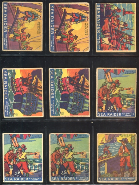 R124 World Wide Gum Sea Raiders Lot of (42) Different Low Series Cards with One High