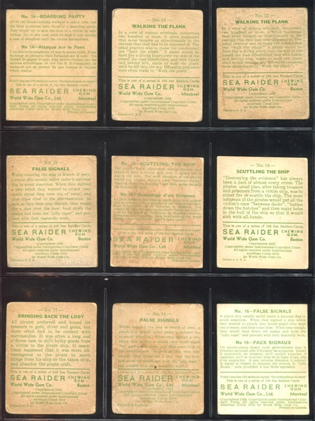 R124 World Wide Gum Sea Raiders Lot of (42) Different Low Series Cards with One High