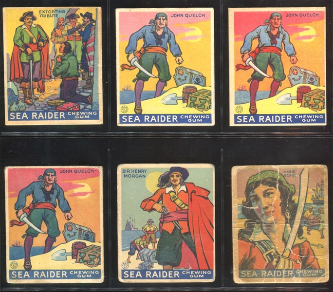 R124 World Wide Gum Sea Raiders Lot of (42) Different Low Series Cards with One High