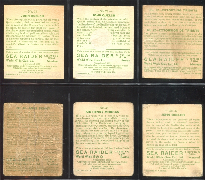 R124 World Wide Gum Sea Raiders Lot of (42) Different Low Series Cards with One High