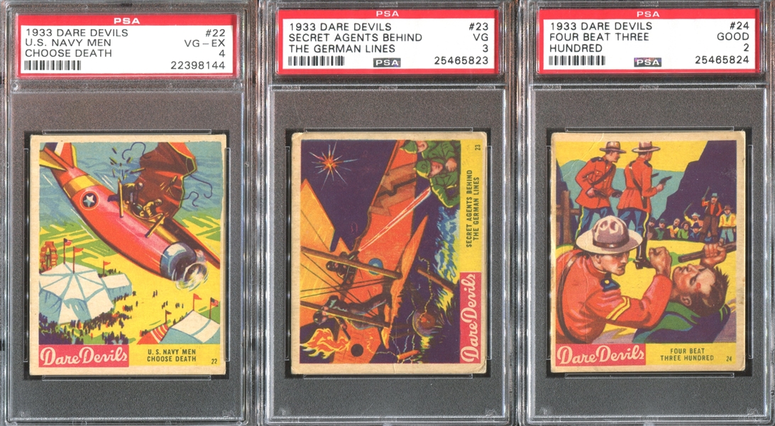 R39 National Chicle Dare Devils Near Complete Set of (23/24) PSA-Graded Cards