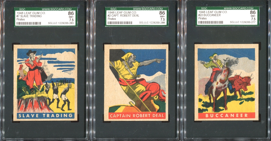 1948 Leaf Pirates Lot of (3) SGC84 NM+7.5 Graded Cards