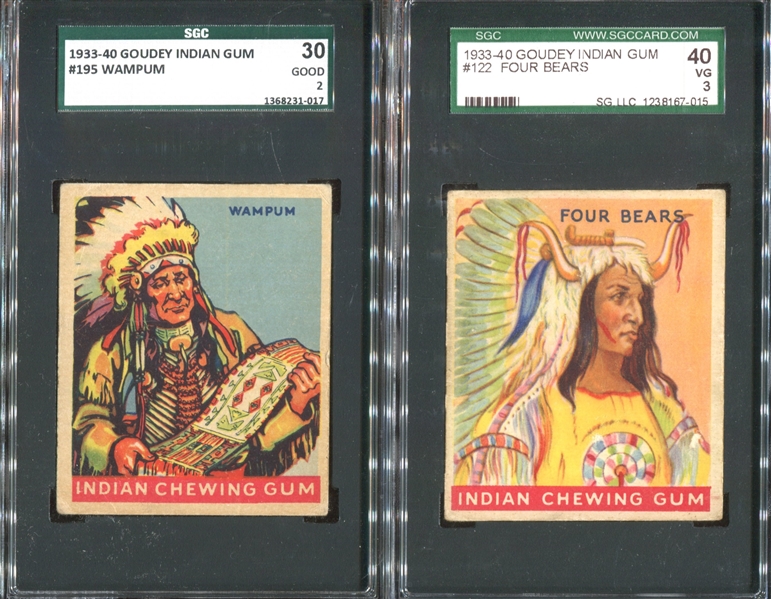 R73 Goudey Indian Gum Lot of (2) SGC-Graded Cards