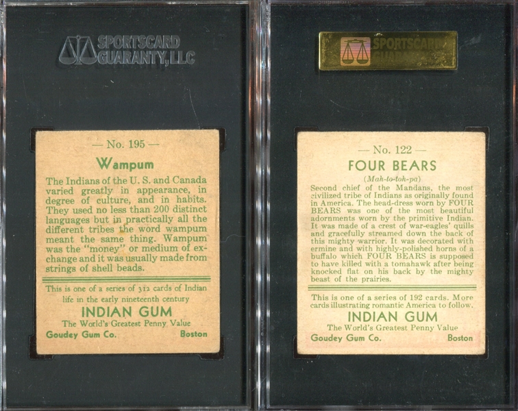 R73 Goudey Indian Gum Lot of (2) SGC-Graded Cards