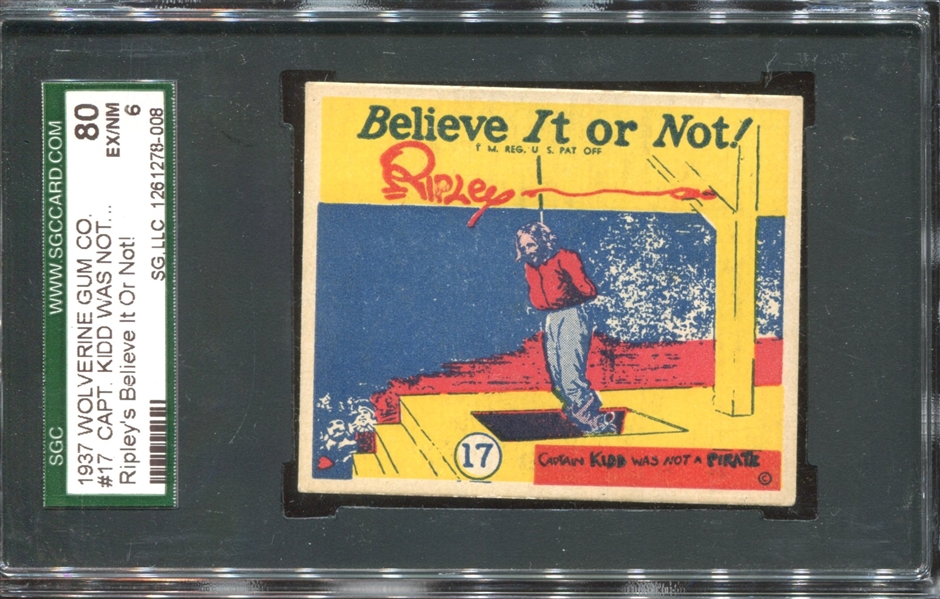 R21 Wolverine Gum Believe it or Not #17 Captain Kidd SGC80 EX-MT 6