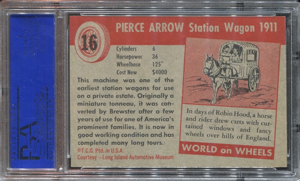 1954 Topps World on Wheels #118 Kurtis American Sports Car PSA8 NM-MT