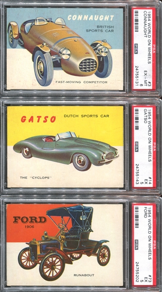 1954 Topps World on Wheels Lot of (8) PSA-Graded Cards with PSA7's