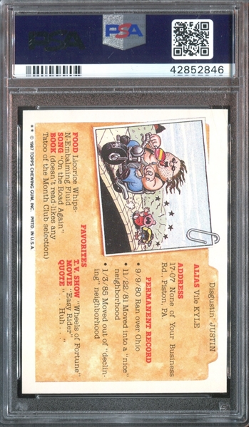 1987 Topps Garbage Pail Kids #267b Braided Brandy PSA9 Mint