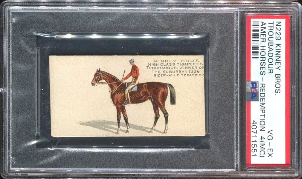 N229 Kinney American Horses (Redemption Back) Troubadour PSA4 VG-EX(MC)