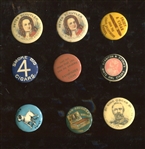 Mixed Lot of (9) Cigarette/Cigar/Tobacco Advertising Pinbacks