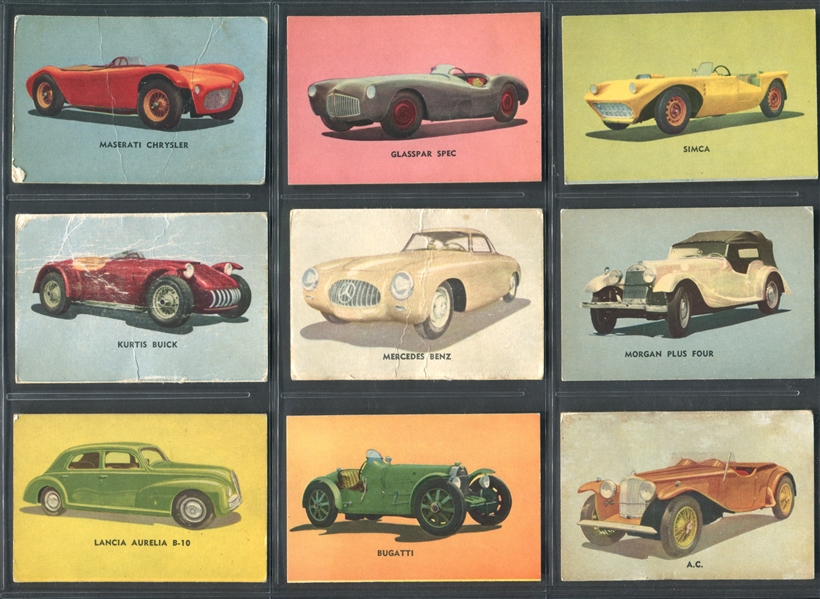 FC31 Quaker Sports Cars of 1956 Lot of (28) Cards