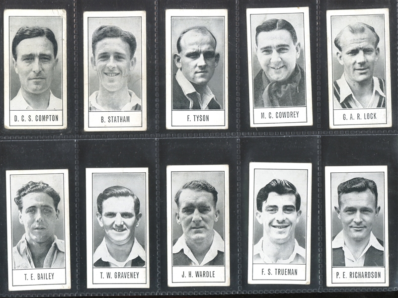 1956 Barratt (UK) Test Cricketers (Series A) Near Set of (33/35) Cards