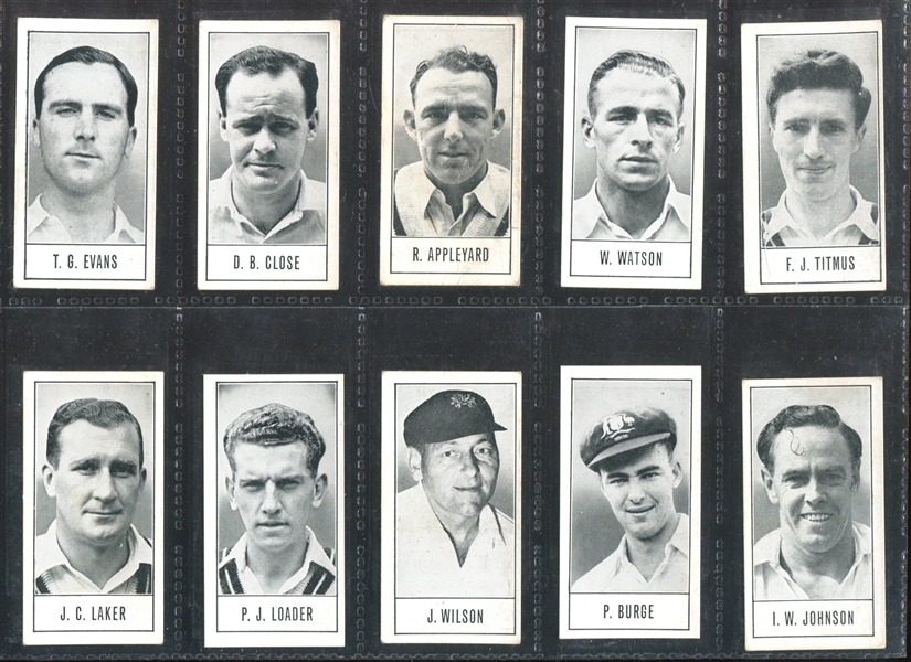 1956 Barratt (UK) Test Cricketers (Series A) Near Set of (33/35) Cards