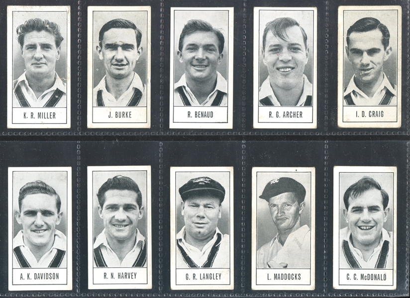 1956 Barratt (UK) Test Cricketers (Series A) Near Set of (33/35) Cards