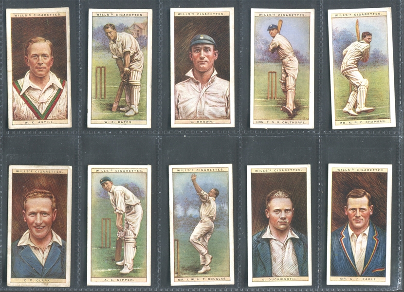 1929 Will's (UK) Cricketers of 1928 Near set of (48/50) Cards