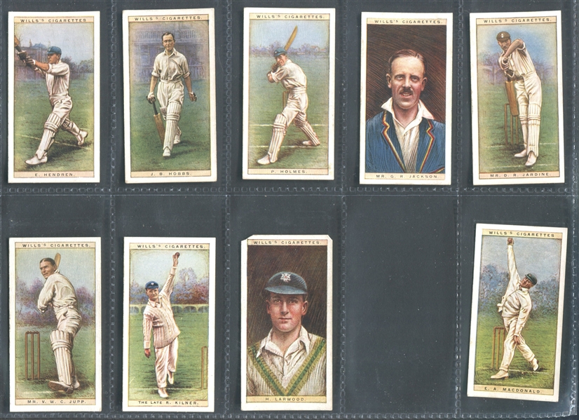 1929 Will's (UK) Cricketers of 1928 Near set of (48/50) Cards