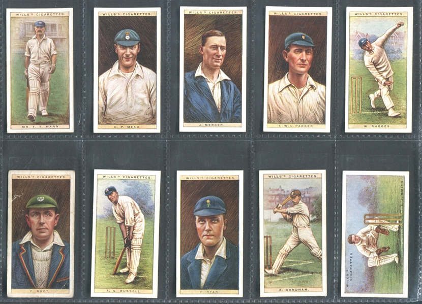 1929 Will's (UK) Cricketers of 1928 Near set of (48/50) Cards