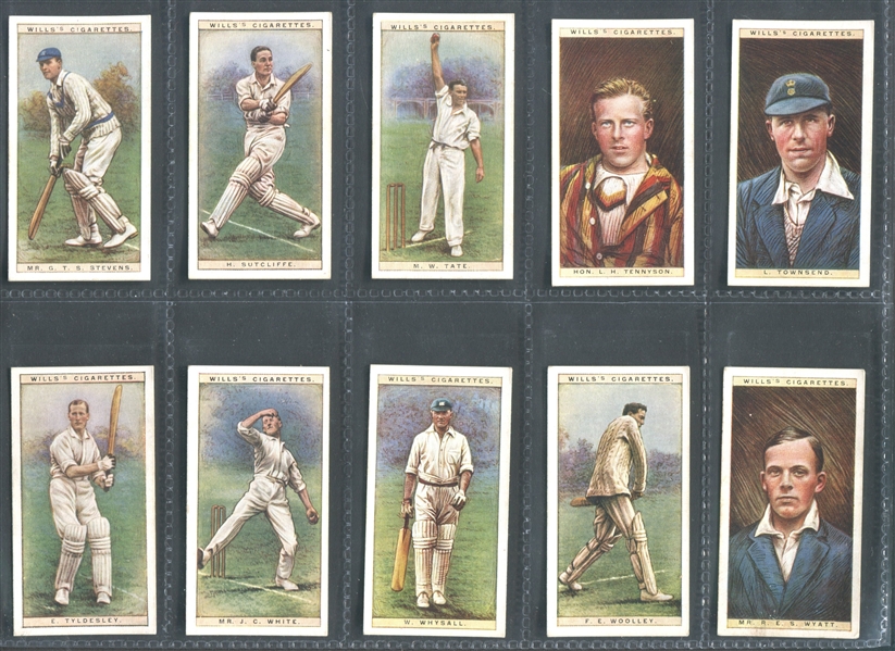 1929 Will's (UK) Cricketers of 1928 Near set of (48/50) Cards