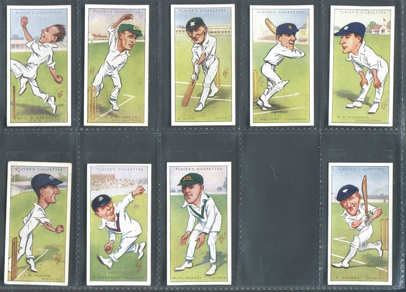 John Player & Sons Cricketers Caricatures Near Set (42/50) Cards