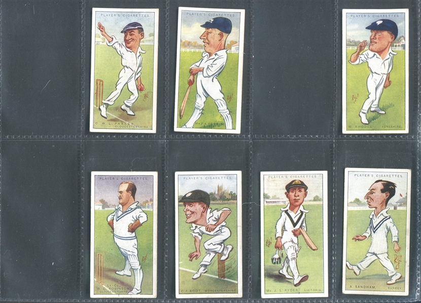 John Player & Sons Cricketers Caricatures Near Set (42/50) Cards