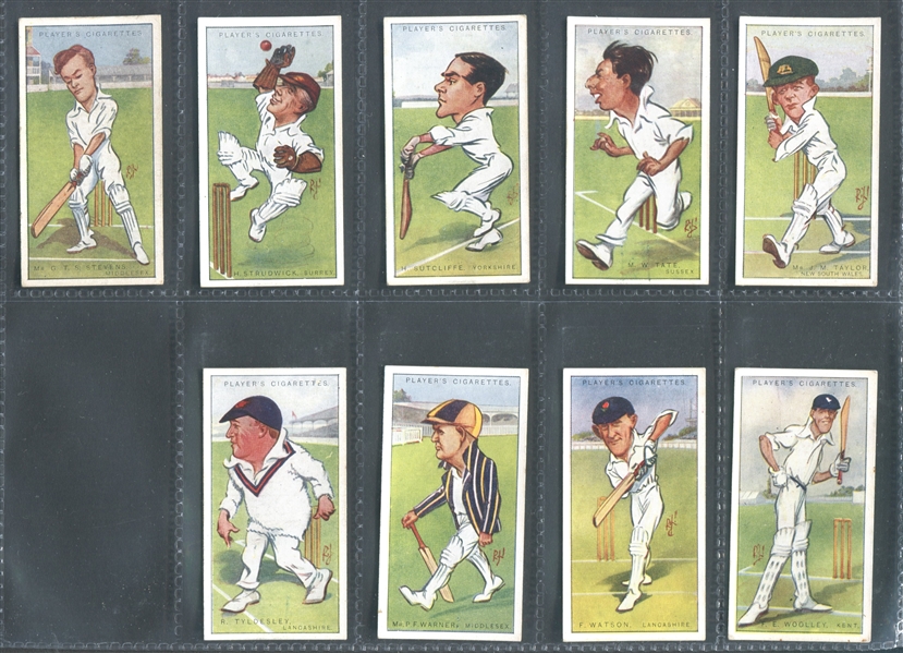 John Player & Sons Cricketers Caricatures Near Set (42/50) Cards