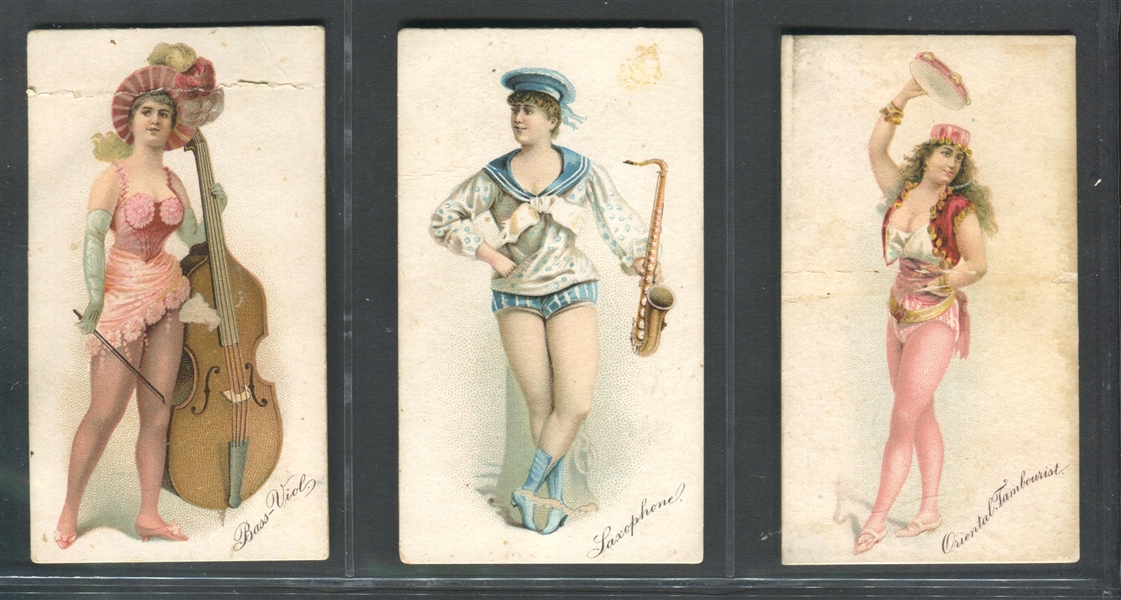 N285/N286 Buchner Morning Glory Maidens/Musical Instruments Lot of (7) Cards