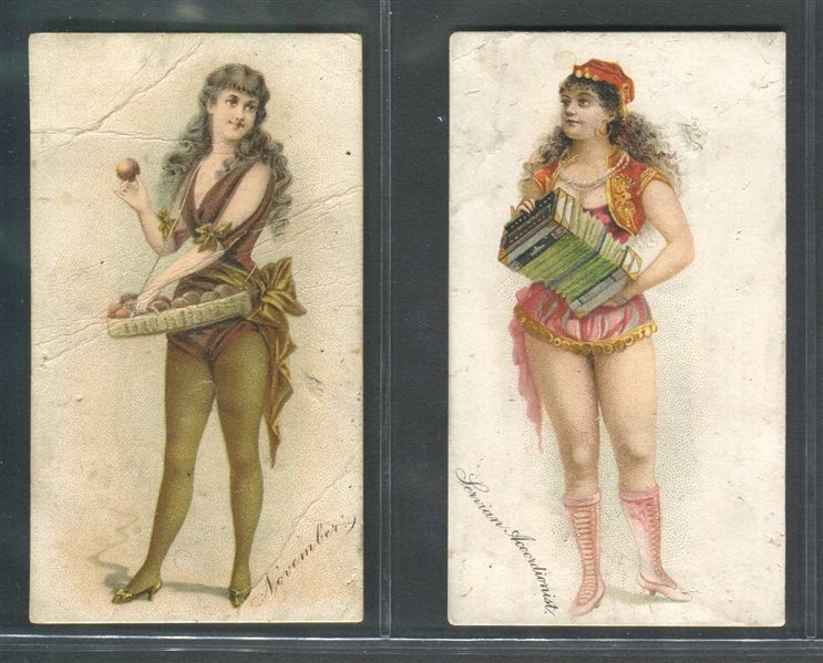 N285/N286 Buchner Morning Glory Maidens/Musical Instruments Lot of (7) Cards