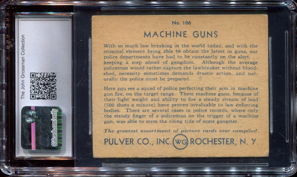 R108 Pulver Pictures #106 Machine Guns CGC4 VG-EX