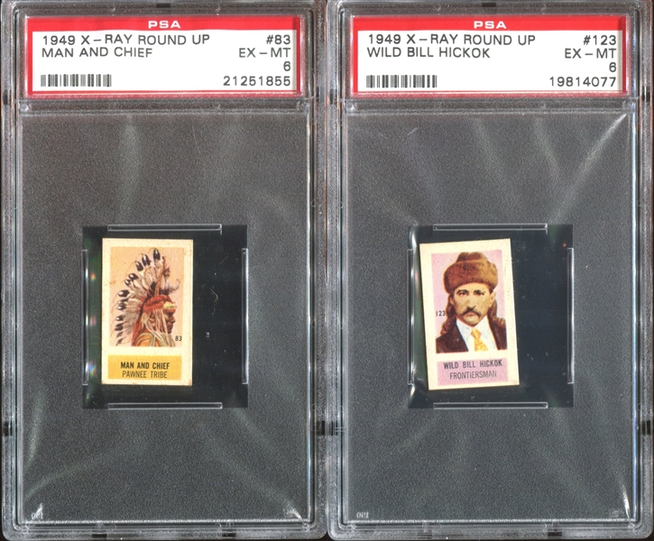 1949 Topps X-Ray Round-Up Lot of (7) PSA7 and PSA6 Graded Cards