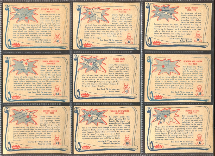 1961 Fleer Pirates Bold Complete Set of (66) Cards