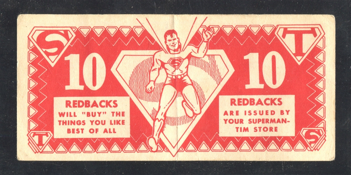 1940's? Time Stores Superman Redback Currency-Like Coupon