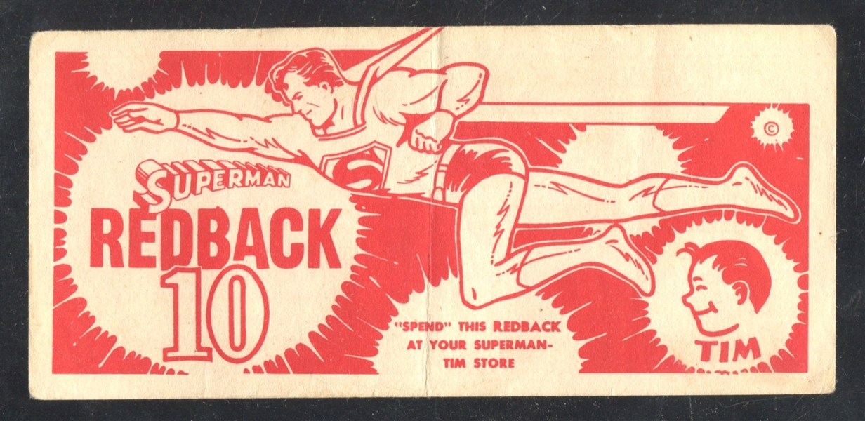 1940's? Time Stores Superman Redback Currency-Like Coupon