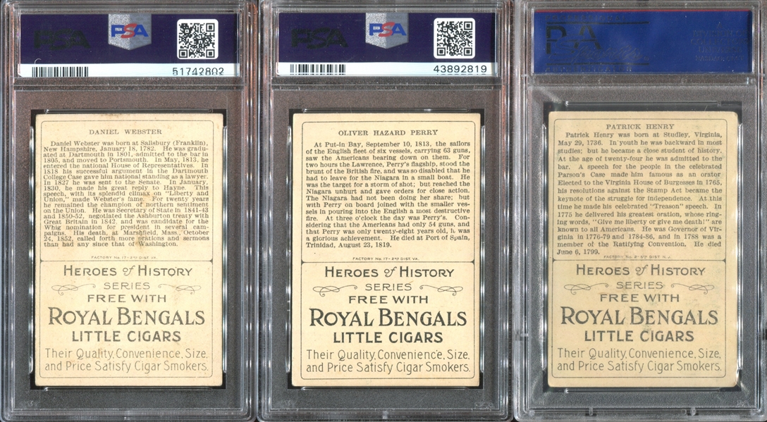 T68 Royal Bengals Heroes of History Lot of (29) PSA-Graded Cards