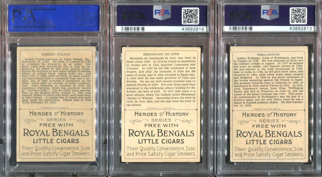 T68 Royal Bengals Heroes of History Lot of (29) PSA-Graded Cards