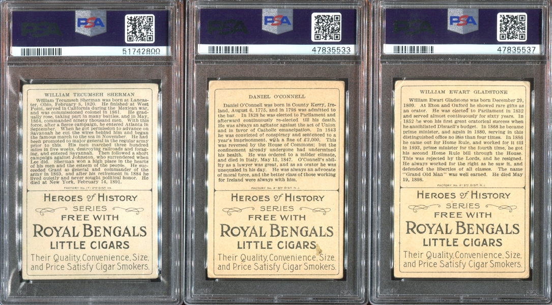 T68 Royal Bengals Heroes of History Lot of (29) PSA-Graded Cards