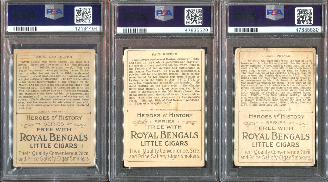 T68 Royal Bengals Heroes of History Lot of (29) PSA-Graded Cards