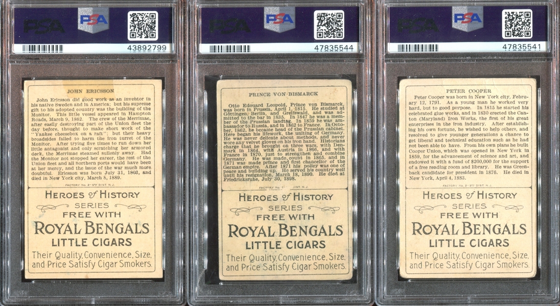 T68 Royal Bengals Heroes of History Lot of (29) PSA-Graded Cards