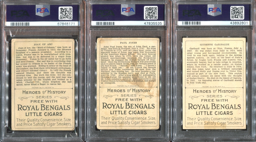 T68 Royal Bengals Heroes of History Lot of (29) PSA-Graded Cards