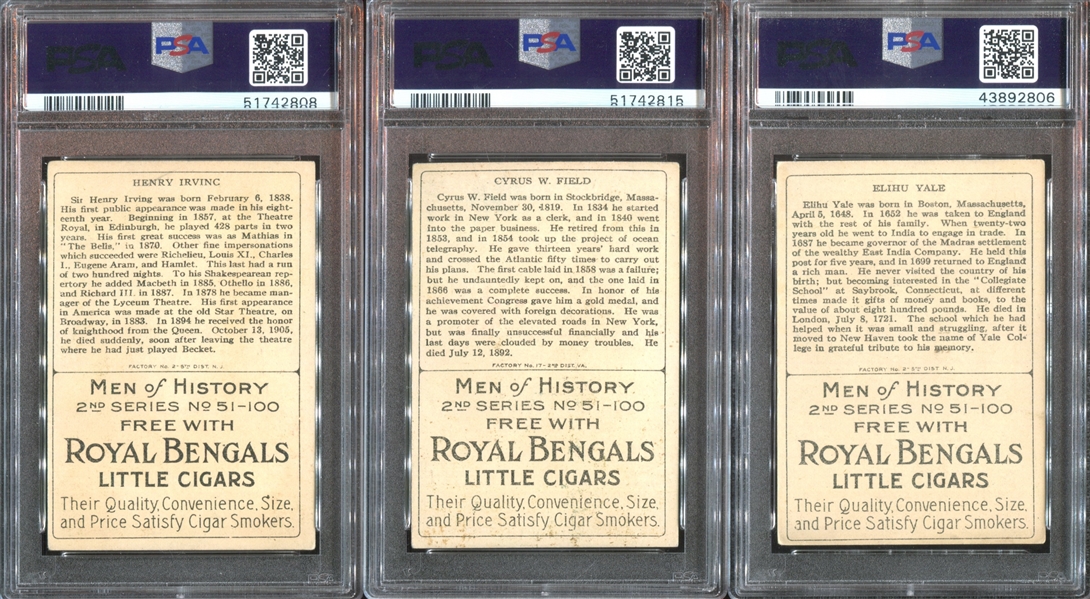 T68 Royal Bengals Men of History Lot of (29) PSA-Graded Cards