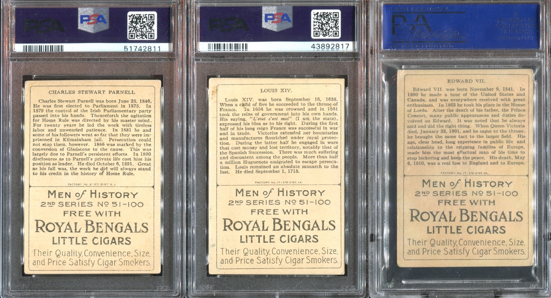 T68 Royal Bengals Men of History Lot of (29) PSA-Graded Cards