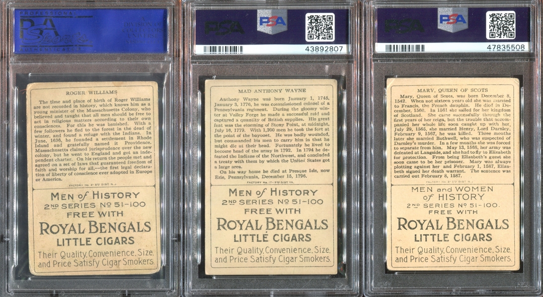 T68 Royal Bengals Men of History Lot of (29) PSA-Graded Cards