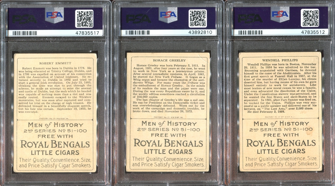 T68 Royal Bengals Men of History Lot of (29) PSA-Graded Cards