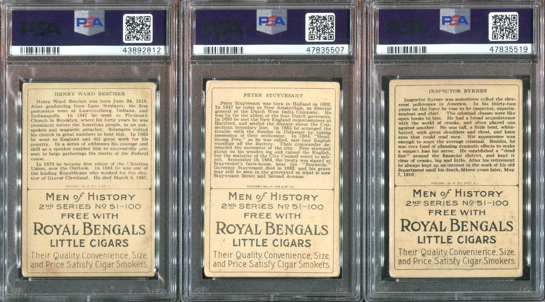 T68 Royal Bengals Men of History Lot of (29) PSA-Graded Cards