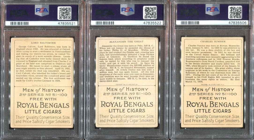 T68 Royal Bengals Men of History Lot of (29) PSA-Graded Cards